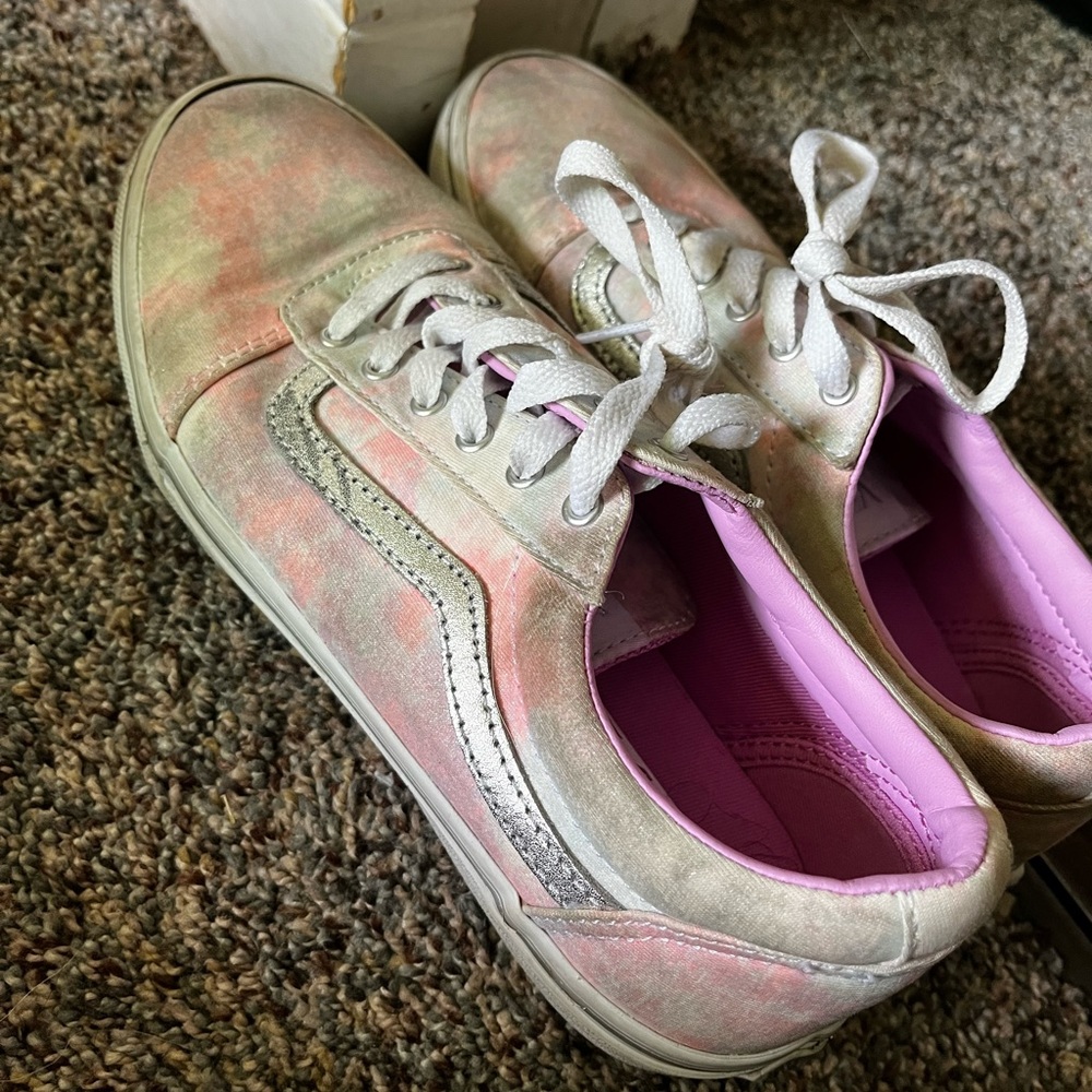 Pink tie-dye vans